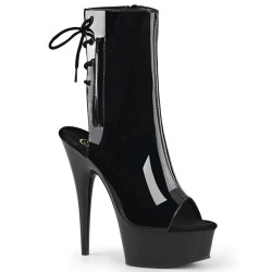 Pleaser DELIGHT-1018 Black Patent Women's Ankle Boots