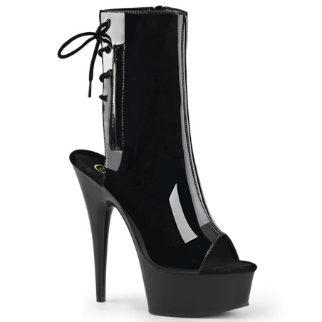 Pleaser DELIGHT-1018 Black Patent Women's Ankle Boots