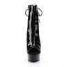 Pleaser DELIGHT-1018 Black Patent Women's Ankle Boots