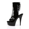Pleaser DELIGHT-1018 Black Patent Women's Ankle Boots