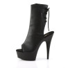 Pleaser DELIGHT-1018 Black Vegan Leather Ankle Boots