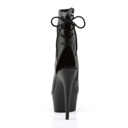 Pleaser DELIGHT-1018 Black Vegan Leather Ankle Boots