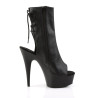 Pleaser DELIGHT-1018 Black Vegan Leather Ankle Boots