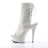 Pleaser DELIGHT-1018 White Vegan Leather Ankle Boots