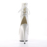 Pleaser DELIGHT-1018 White Vegan Leather Ankle Boots