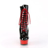 Pleaser DELIGHT-1020 Black Patent Red Chrome Sale Women