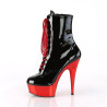 Pleaser DELIGHT-1020 Black Patent Red Chrome Sale Women