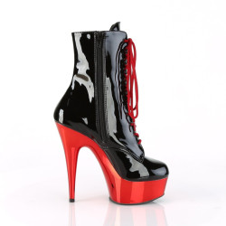 Pleaser DELIGHT-1020 Black Patent Red Chrome Sale Women