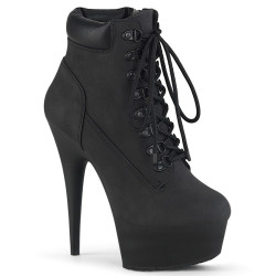 Pleaser DELIGHT-600TL-02 Black Vegan Leather Sale Women