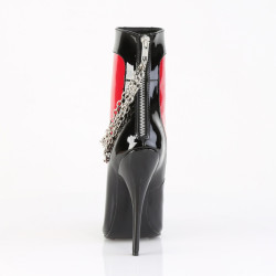 Devious DOMINA-1033 Black-Red Patent Heeled Ankle Boots
