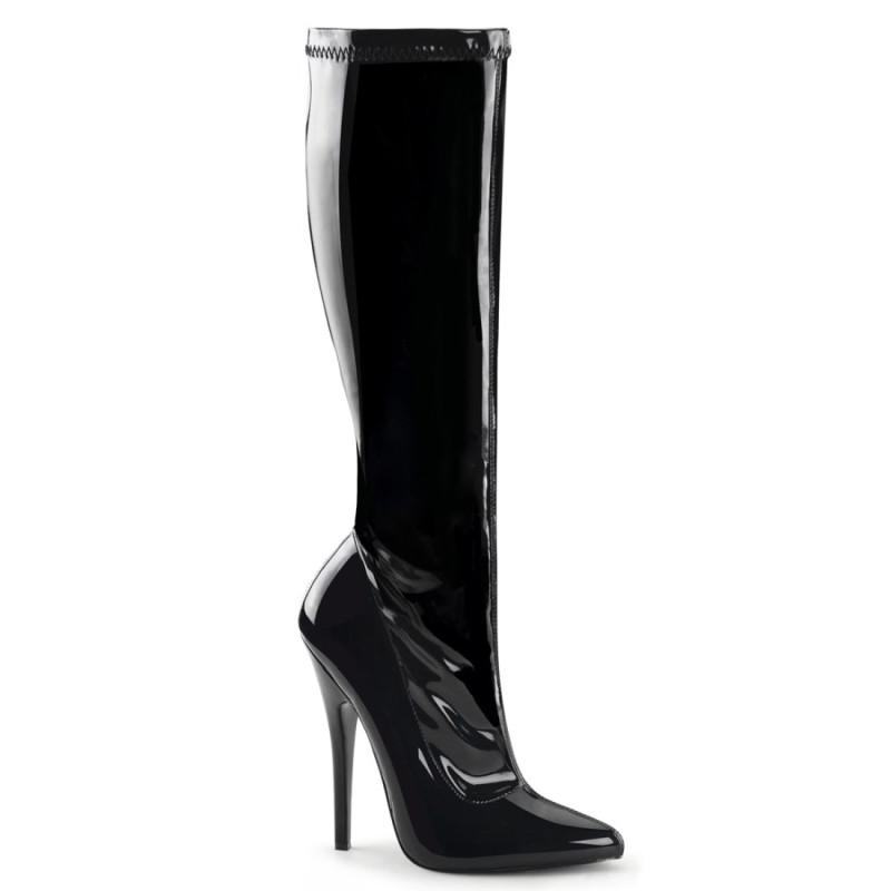 Devious DOMINA-2000 Patent Stiletto Heeled Boots