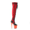Pleaser FLAMINGO-3027 Red Vegan Suede Black Leather