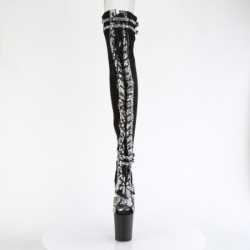 Pleaser FLAMINGO-3027SP Black Vegan Suede Snake Print