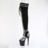 Pleaser FLAMINGO-3027SP Black Vegan Suede Snake Print