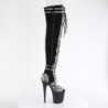 Pleaser FLAMINGO-3027SP Black Vegan Suede Snake Print