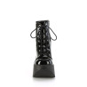 Demonia DYNAMITE-106 Black Patent Platform Wedge Boots
