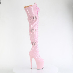 Pleaser FLAMINGO-3028 Rose Buckle Thigh High Boots