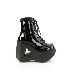 Demonia DYNAMITE-106 Black Patent Platform Wedge Boots