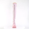 Demonia DYNAMITE-300 Rose Thigh High Wedge Boots