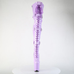 Pleaser FLAMINGO-3028 Lavender Buckle Thigh High Boots